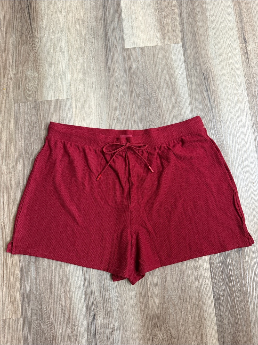 Nuuds Dark Red Resort Shorts Drawstring Cotton Stretch Loungewear 3X or XXXL